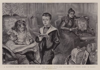Een Zielige Kant van de Dreyfus Zaak, de Vrouw en Kinderen van de Banneling in hun Huis in Parijs door Charles Paul Renouard